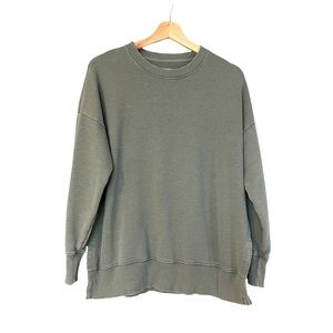 aerie Oversized Crew Neck Sweatshirt Green